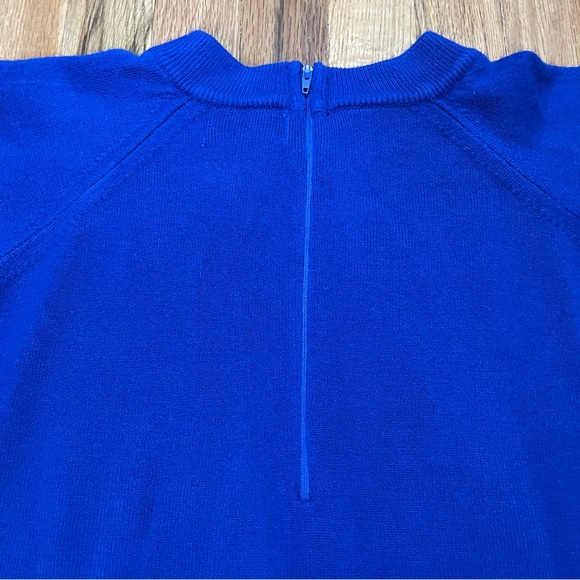 Vintage Royal Blue Soft Crewneck Sweater w/ Zipper 2X - Picture 6 of 10